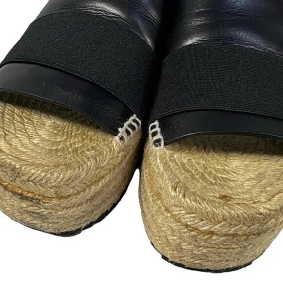 BALENCIAGA - Black Leather Chemical Fiber Women's Sandals 170-032125 - Picture 3 of 9